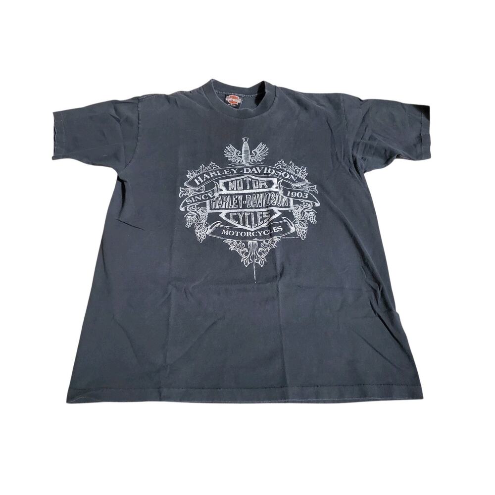 Vintage 1990 Harley Davidson Flying Eagle T-shirt Size L Made In USA Bend, OR